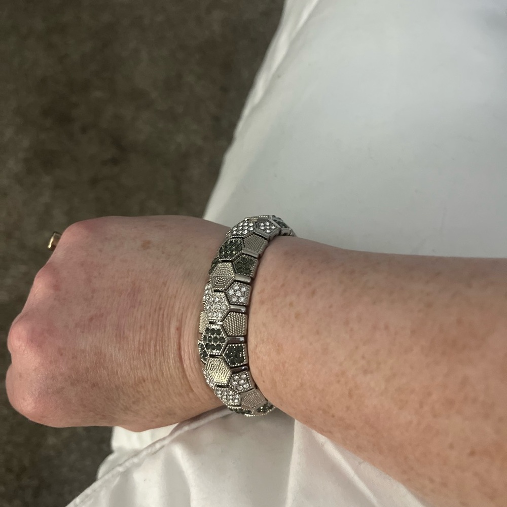 Elegant Silver and Black Bracelet